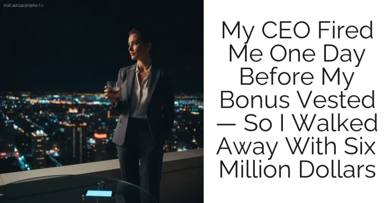 My CEO Fired Me One Day Before My Bonus Vested — So I Walked Away With Six Million Dollars