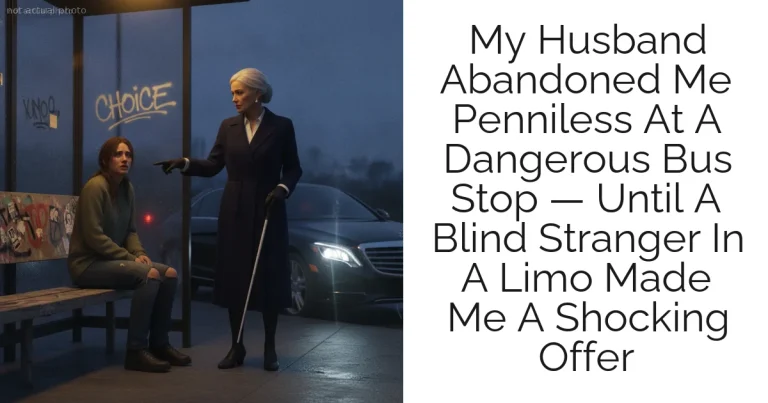 My Husband Abandoned Me Penniless At A Dangerous Bus Stop — Until A Blind Stranger In A Limo Made Me A Shocking Offer