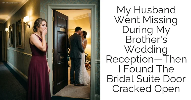 My Husband Went Missing During My Brother's Wedding Reception—Then I Found The Bridal Suite Door Cracked Open