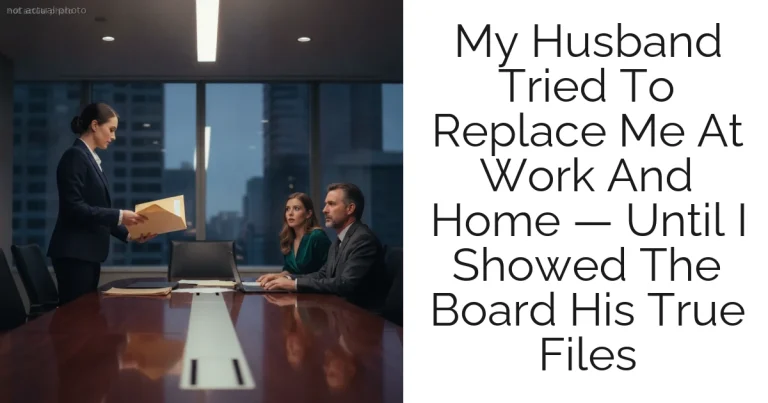 My Husband Tried To Replace Me At Work And Home — Until I Showed The Board His True Files