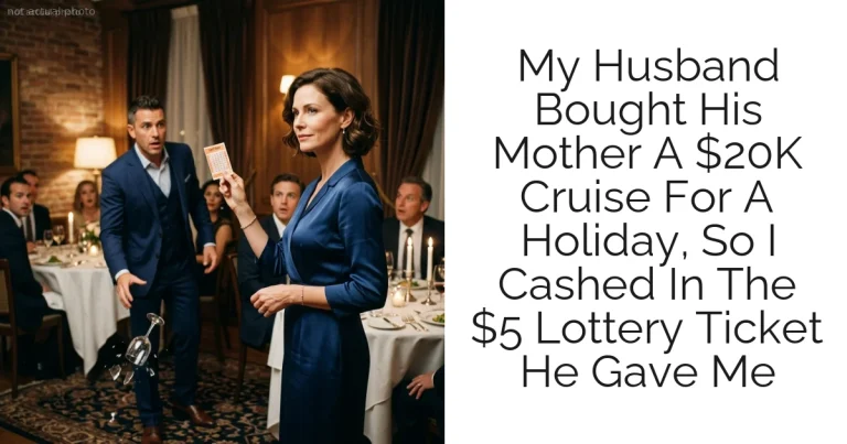 My Husband Bought His Mother A $20K Cruise For A Holiday, So I Cashed In The $5 Lottery Ticket He Gave Me