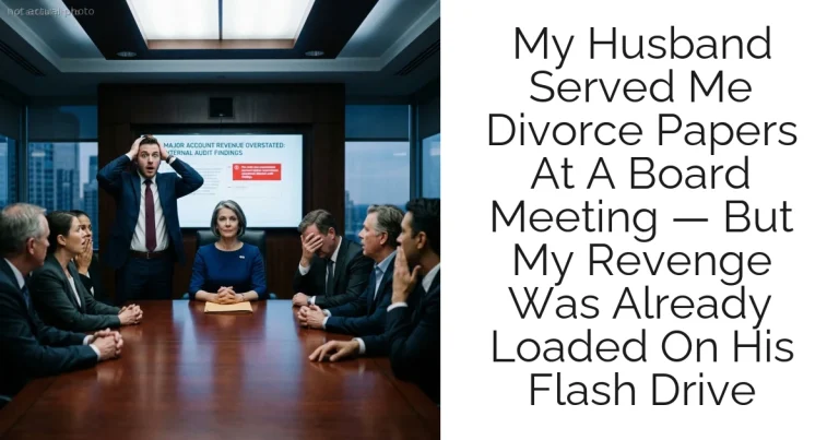 My Husband Served Me Divorce Papers At A Board Meeting — But My Revenge Was Already Loaded On His Flash Drive