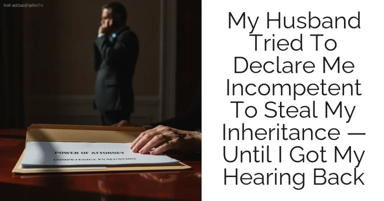 My Husband Tried To Declare Me Incompetent To Steal My Inheritance — Until I Got My Hearing Back