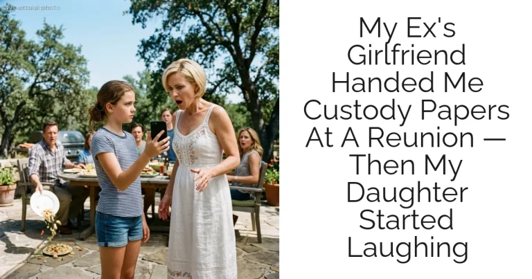 My Ex's Girlfriend Handed Me Custody Papers At A Reunion — Then My Daughter Started Laughing