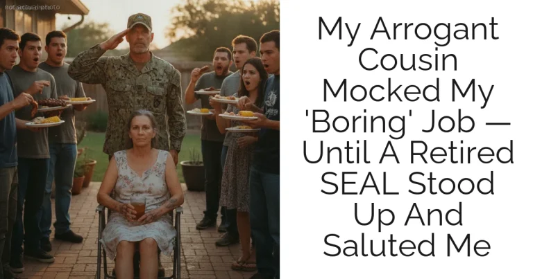 My Arrogant Cousin Mocked My 'Boring' Job — Until A Retired SEAL Stood Up And Saluted Me