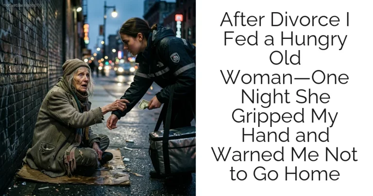 After Divorce I Fed a Hungry Old Woman—One Night She Gripped My Hand and Warned Me Not to Go Home
