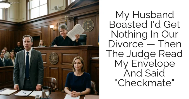 My Husband Boasted I'd Get Nothing In Our Divorce — Then The Judge Read My Envelope And Said "Checkmate"