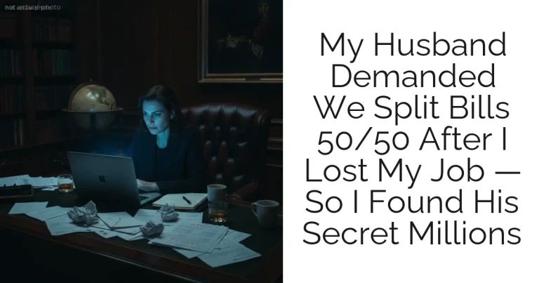 My Husband Demanded We Split Bills 50/50 After I Lost My Job — So I Found His Secret Millions