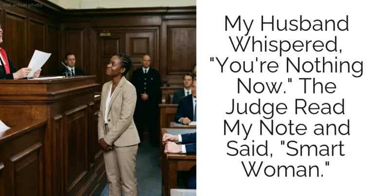My Husband Whispered, "You're Nothing Now." The Judge Read My Note and Said, "Smart Woman."