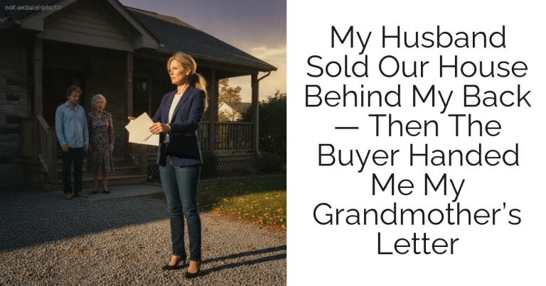 My Husband Sold Our House Behind My Back — Then The Buyer Handed Me My Grandmother’s Letter