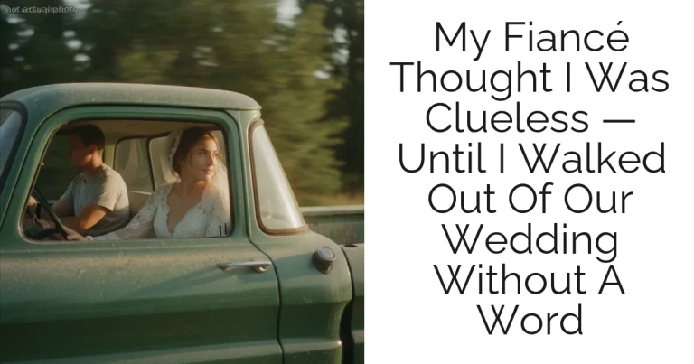 My Fiancé Thought I Was Clueless — Until I Walked Out Of Our Wedding Without A Word