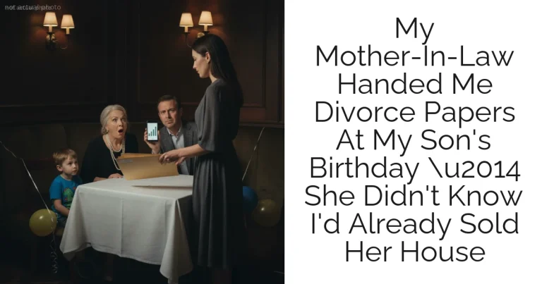 My Mother-In-Law Handed Me Divorce Papers At My Son's Birthday u2014 She Didn't Know I'd Already Sold Her House
