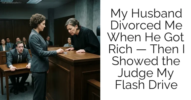 My Husband Divorced Me When He Got Rich — Then I Showed the Judge My Flash Drive
