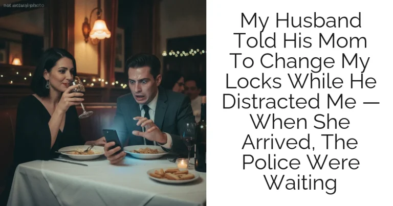 My Husband Told His Mom To Change My Locks While He Distracted Me — When She Arrived, The Police Were Waiting