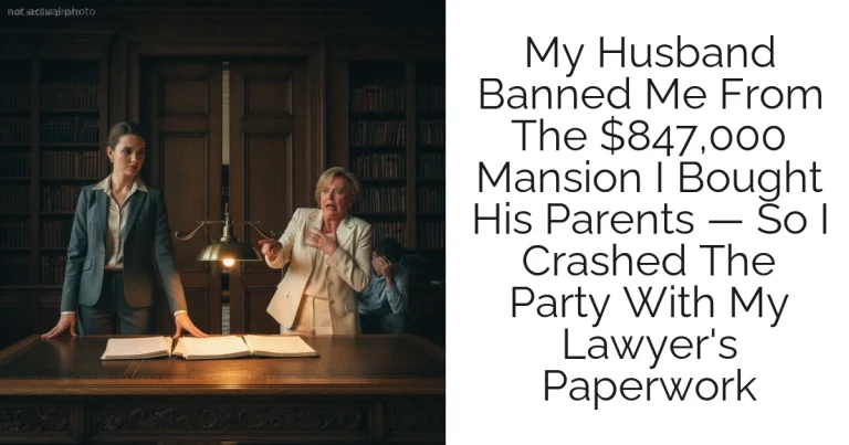 My Husband Banned Me From The $847,000 Mansion I Bought His Parents — So I Crashed The Party With My Lawyer's Paperwork