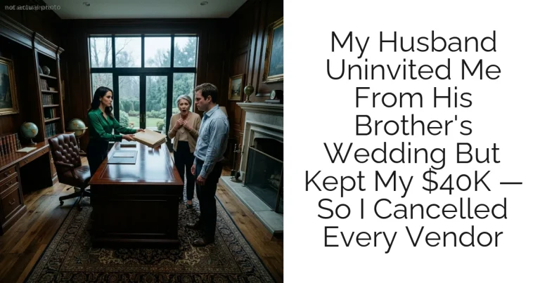 My Husband Uninvited Me From His Brother's Wedding But Kept My $40K — So I Cancelled Every Vendor
