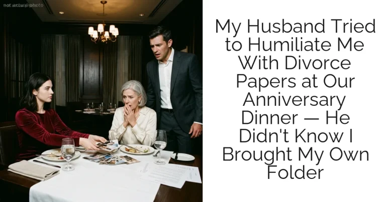 My Husband Tried to Humiliate Me With Divorce Papers at Our Anniversary Dinner — He Didn't Know I Brought My Own Folder
