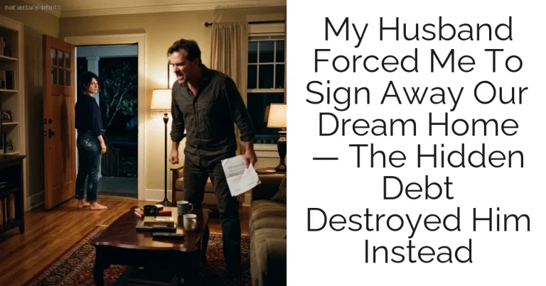 My Husband Forced Me To Sign Away Our Dream Home — The Hidden Debt Destroyed Him Instead