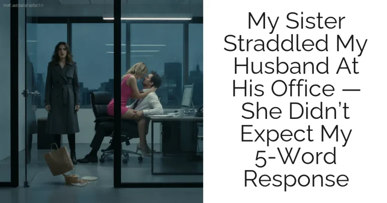 My Sister Straddled My Husband At His Office — She Didn’t Expect My 5-Word Response