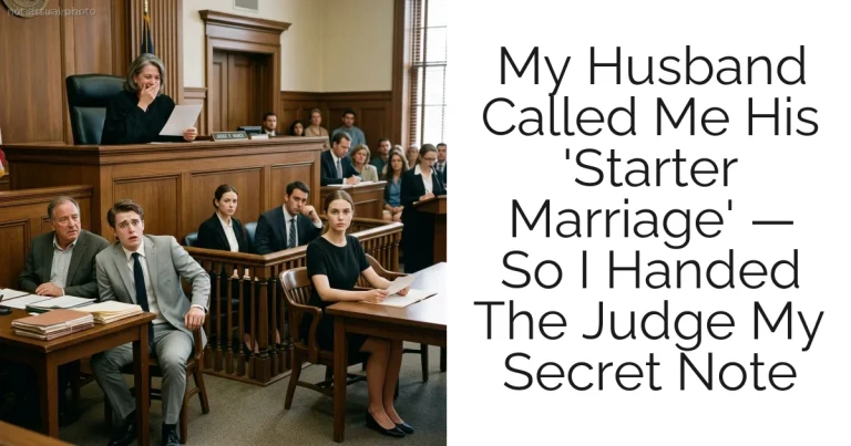 My Husband Called Me His 'Starter Marriage' — So I Handed The Judge My Secret Note