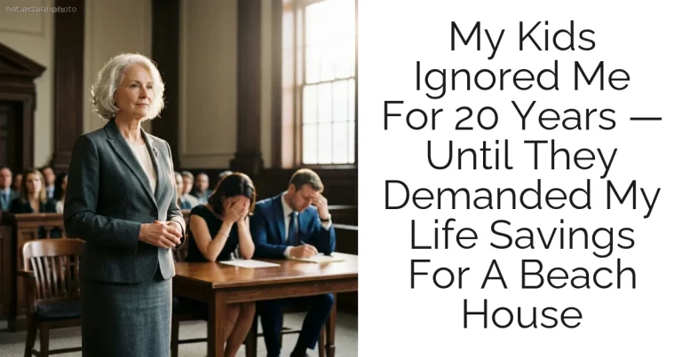 My Kids Ignored Me For 20 Years — Until They Demanded My Life Savings For A Beach House