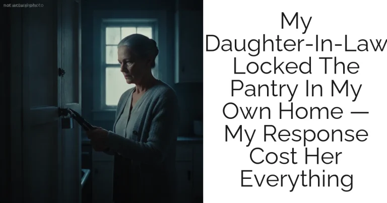 My Daughter-In-Law Locked The Pantry In My Own Home — My Response Cost Her Everything