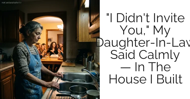 "I Didn't Invite You," My Daughter-In-Law Said Calmly — In The House I Built