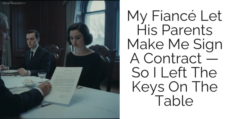 My Fiancé Let His Parents Make Me Sign A Contract — So I Left The Keys On The Table