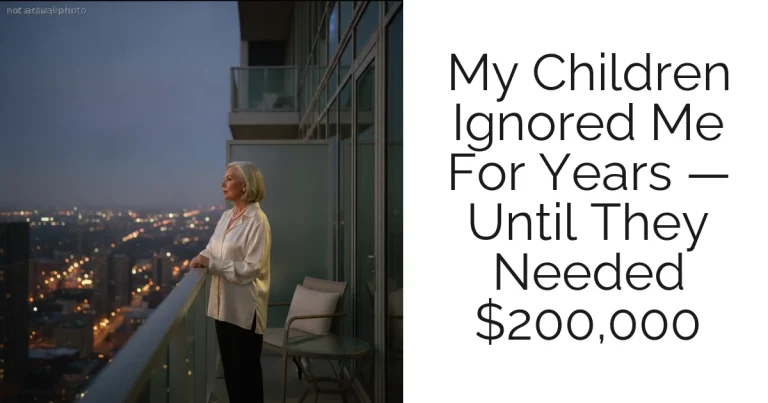 My Children Ignored Me For Years — Until They Needed $200,000