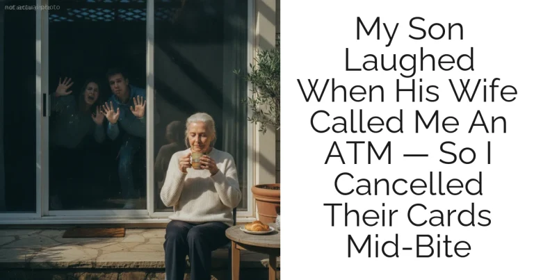 My Son Laughed When His Wife Called Me An ATM — So I Cancelled Their Cards Mid-Bite