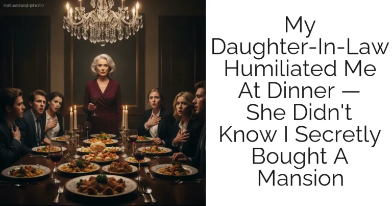 My Daughter-In-Law Humiliated Me At Dinner — She Didn't Know I Secretly Bought A Mansion