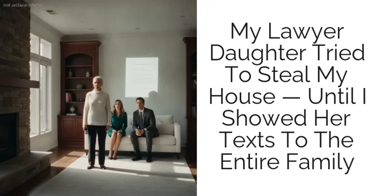 My Lawyer Daughter Tried To Steal My House — Until I Showed Her Texts To The Entire Family