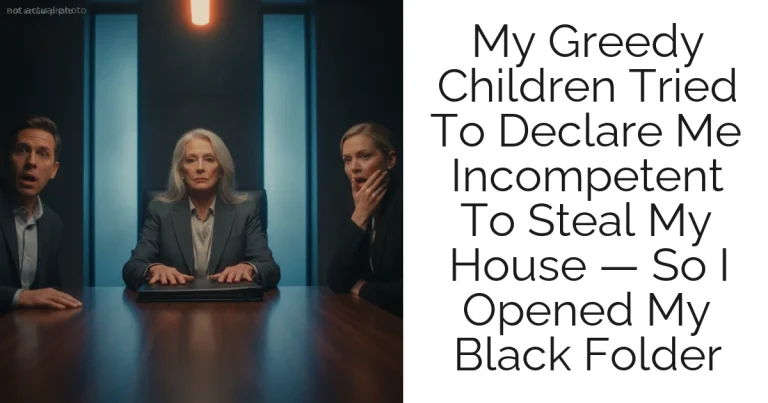 My Greedy Children Tried To Declare Me Incompetent To Steal My House — So I Opened My Black Folder