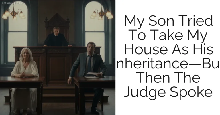 My Son Tried To Take My House As His Inheritance—But Then The Judge Spoke