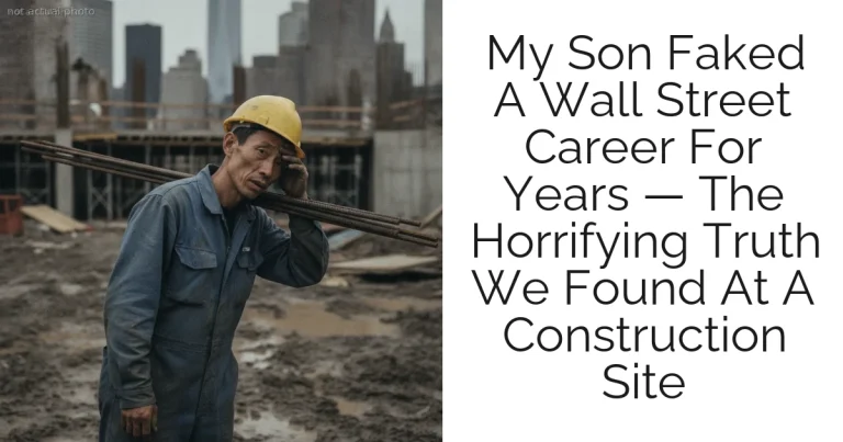 My Son Faked A Wall Street Career For Years — The Horrifying Truth We Found At A Construction Site