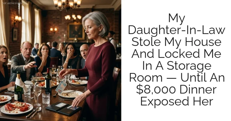 My Daughter-In-Law Stole My House And Locked Me In A Storage Room — Until An $8,000 Dinner Exposed Her