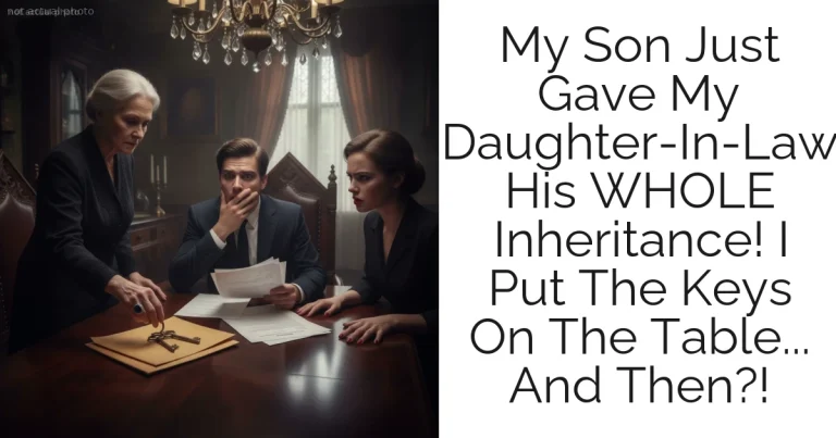 My Son Just Gave My Daughter-In-Law His WHOLE Inheritance! I Put The Keys On The Table... And Then?!