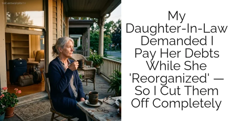 My Daughter-In-Law Demanded I Pay Her Debts While She 'Reorganized' — So I Cut Them Off Completely