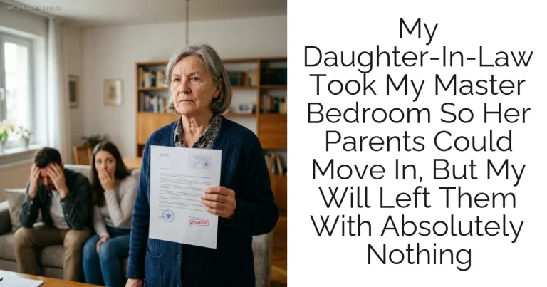 My Daughter-In-Law Took My Master Bedroom So Her Parents Could Move In, But My Will Left Them With Absolutely Nothing