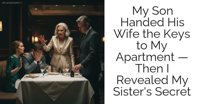 My Son Handed His Wife the Keys to My Apartment — Then I Revealed My Sister's Secret