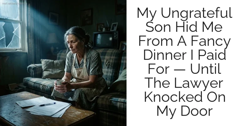 My Ungrateful Son Hid Me From A Fancy Dinner I Paid For — Until The Lawyer Knocked On My Door