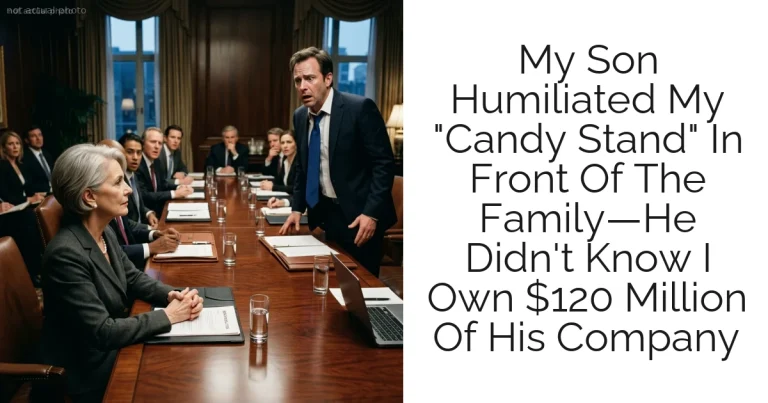 My Son Humiliated My "Candy Stand" In Front Of The Family—He Didn't Know I Own $120 Million Of His Company