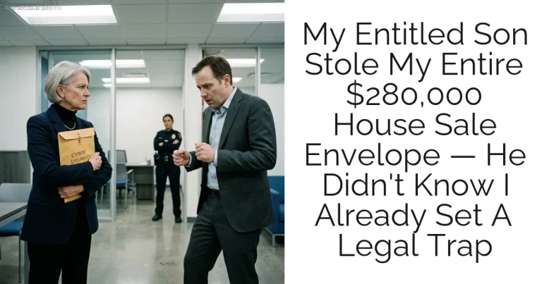 My Entitled Son Stole My Entire $280,000 House Sale Envelope — He Didn't Know I Already Set A Legal Trap