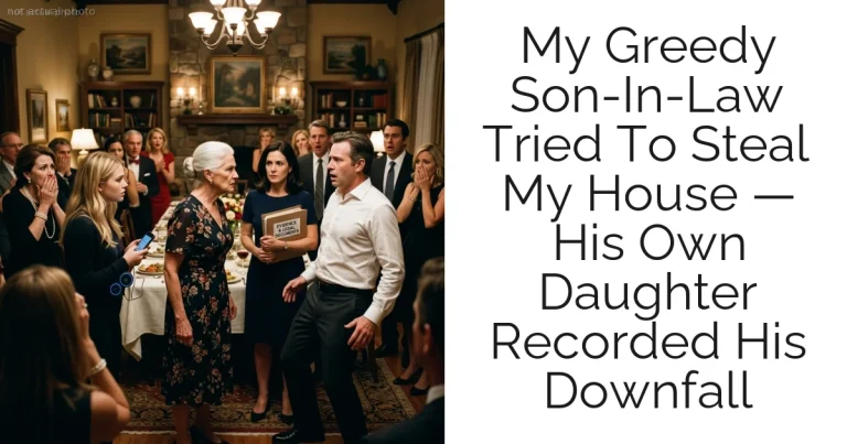 My Greedy Son-In-Law Tried To Steal My House — His Own Daughter Recorded His Downfall