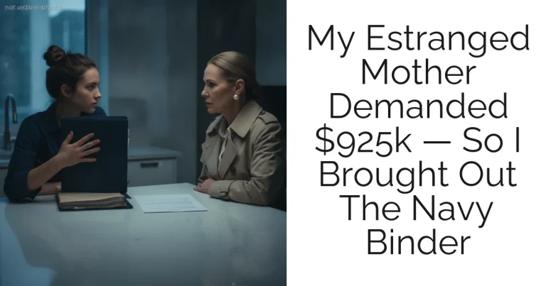 My Estranged Mother Demanded $925k — So I Brought Out The Navy Binder