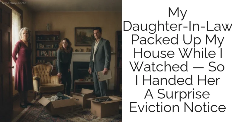 My Daughter-In-Law Packed Up My House While I Watched — So I Handed Her A Surprise Eviction Notice