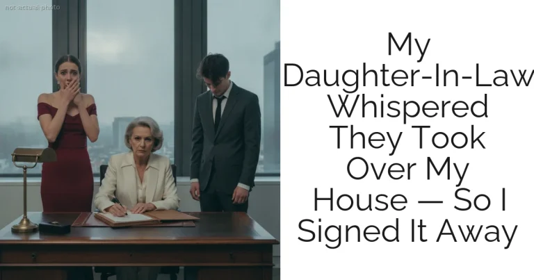 My Daughter-In-Law Whispered They Took Over My House — So I Signed It Away