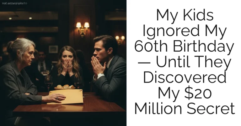 My Kids Ignored My 60th Birthday — Until They Discovered My $20 Million Secret