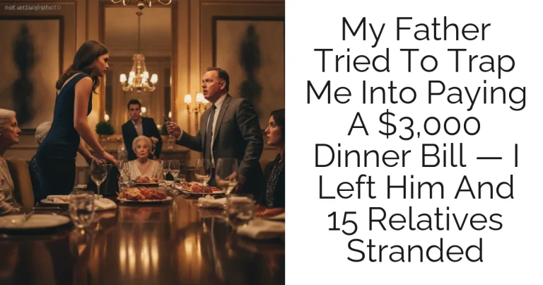 My Father Tried To Trap Me Into Paying A $3,000 Dinner Bill — I Left Him And 15 Relatives Stranded