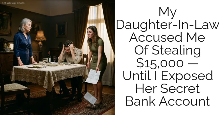 My Daughter-In-Law Accused Me Of Stealing $15,000 — Until I Exposed Her Secret Bank Account